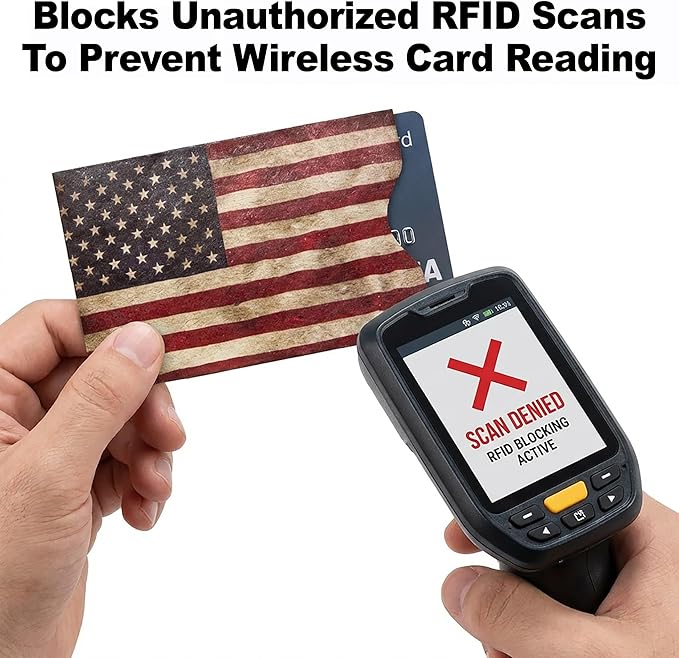 RFID Blocking Credit Card Sleeve Protectors – USA Made Slim Wallet Inserts for Credit Cards, Debit Cards & ID Protection (8, Red)