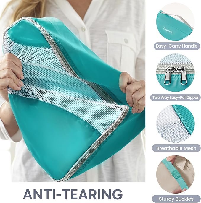 10 Set Packing Cubes for Travel, Gifts for Women Mom,Anti-Tearing Suitcase Organizer,OlarHike Vacation Essentials & Accessories for Cruise Ship