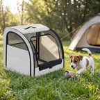 1 Pack Enclosed Dog Car Seat Carrier for Small Medium Dogs Cats 19.5 x 19 x 20 in Soft Sided Pet Travel Crate Kennel for Back Seat Breathable Mesh Windows, Foldable Kennel with Pad and Pocket