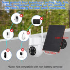 4W Solar Panels for Smart Security Camera, 2-Pack Solar Panels with Micro USB & USB-C Port for DC 5V Outdoor Rechargeable Battery Camera, IP65 Waterproof, 360° Adjustable Security Mount, Black