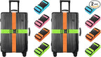 BILIONE 8 Pack Luggage Straps 79" Long Belts Keep Suitcase Secure While Traveling, TSA Approved Add a Bag Premium Accessory for Travel Bag Closure (Blue+Orange+Rose Pink+Green)