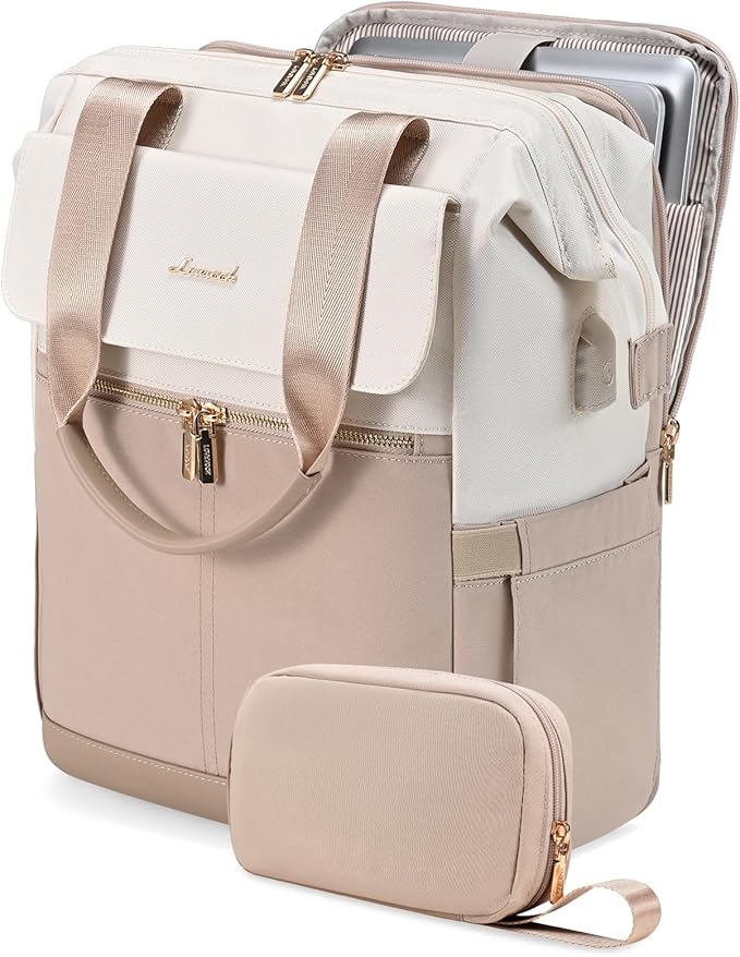 LOVEVOOK 17.3 Inch Laptop Backpack for Women, Large Capacity Travel Backpack with Organizer Bag, Waterproof Carry on Backpack Work Bag with USB Port, Teacher Nurse Backpack Purse, 2PCS