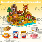 GobiDex Magnetic Farm Figures Set with Animals & People, Portable Tin Box for Role Play & STEM Education, Travel Toy Compatible with Magnet Building Blocks for Kids 3+