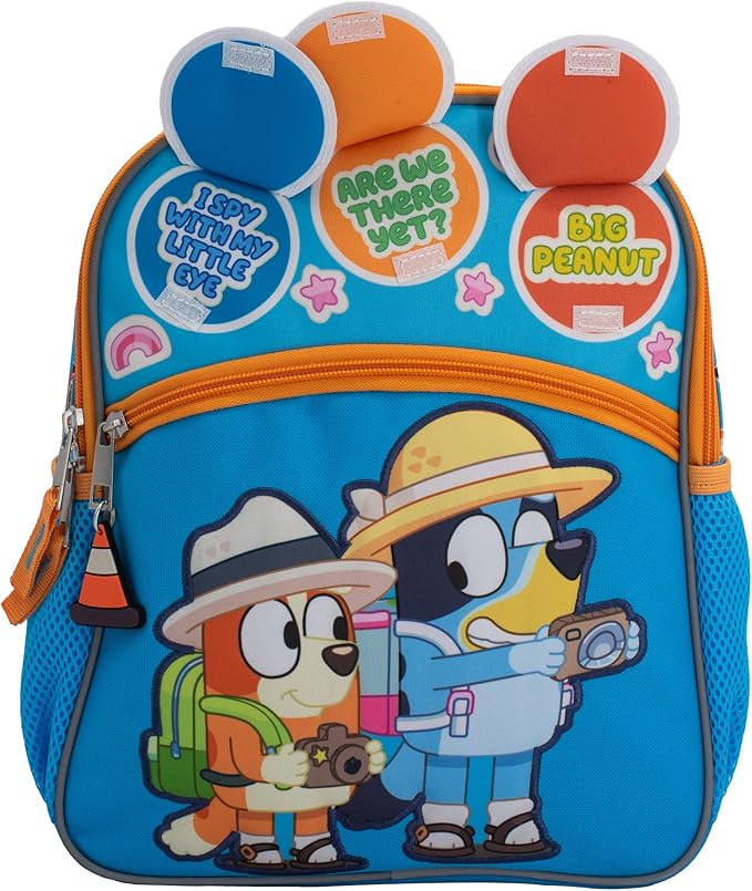 AI ACCESSORY INNOVATIONS Bluey Interactive 12” Mini Backpack For Kids, Bluey & Bingo School Bag for Pre School & Kindergarten, Blue