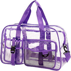 Abbylike Clear Bag Large Heavy Duty Tote for Stadium Events 20" Duffle Transparent Gym Bag for Sport Event Travel Makeup Work