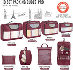 Veken 10 Set Packing Cubes for Travel Essential, Suitcase Organizer Bags in 4 Sizes, Carry-On Luggage Accessories with Large Laundry & Hanging Toiletry Bag, Must-Have for Airplane, Road Trip & Camping