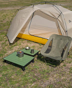 iClimb Ultralight Compact Mini Beach Picnic Folding Alu. Table with Carry Bag, Two Size (Green, L)