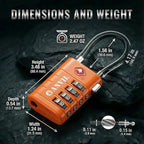 ANVIL TSA Approved Luggage Locks with Search Alert Indicator, 4-Digit Combination Suitcase Lock, Advanced TSA008 Core Heavy Duty Anti-Theft Travel Lock for Double Zippers, Backpacks (3, Orange)