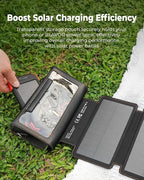 BLAVOR Portable Foldable Solar Charging Pack with Built-in USB-C Cable & Crossbody Lanyard, Plus Solar Charger Power Bank 10,000mAh, 20W PD, Waterproof for Outdoor Camping Hiking Backpacking