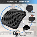 Seat Cushion, Gel Seat Cushion for Long Sitting– Back, Sciatica, Tailbone Pain Relief Pad, 19in Seat Pad for Car, Office Chair, Wheelchair, Soft Support for Long Trips