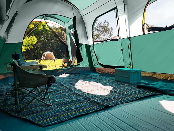 UNP Camping Tent 8 Person Waterproof Big Tunnel Tent with Screen Porch,Family Outdoor Large Tents for Camping 20' x 9' x 80in(H)