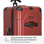 Traveler's Choice Maxporter II Polycarbonate Hardside Trunk with Spinner Wheels, Red, 31-Inch Large Trunk