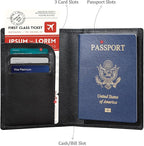 Polare Slim RFID Blocking Leather Passport Holder Travel Bifold Wallet For Men (Black with AirTag Holder)