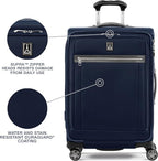 Travelpro Platinum Elite Softside Expandable Luggage, 8 Wheel Spinner Suitcase, TSA Lock, Men and Women, Dark Blue, 2-Piece Set (21/25)