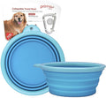 Prima Pet Expandable / Collapsible Silicone Food & Water Travel Bowl with Clip for Medium & Large Dog, Portable and Durable Pop-up Feeder for Convenient On-the-go Feeding, Size: 5 Cups (7 Inch Diameter Bowl) (LARGE (5 CUPS), AQUA)