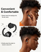 Ear Plugs for Sleeping - Noise Reduction Soft Silicone Earplugs, 2 Pairs Reusable Hearing Protection Earplugs for Noise Sensitivity, Sleep,Snore,Travel,Sound Reduction Noise Cancelling -(Black-Silver)