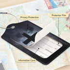 Cross Luggage Tags for Suitcase,3 Pack Luggage Tag Leather Privacy Cover ID Label with Stainless Steel Loop for Women Men