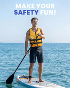 Owntop Swim Vest Adult Water Sport Vest Neoprene Floaties for Swimming, Boating, Kayaking, Fishing | Adjustable Zipper Dual Buckle Foldable Buoyancy Jacket