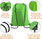 BeeGreen Yellow Green Drawstring Backpack Bags Bulk 2 Pack X-Large 22.4" L x 17.5" W Sports Cinch Sackpack Gym String Bags Machine Washable Heavy Duty for Men Women