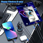 USB C Car Charger, 78W 4 Port Fast Charging Car Phone Charger Adapter with Voltage Monitor, Metal PD PPS Dual USB C Car USB Adapter for iPhone 17 16 15 Pro, iPad, Samsung Glaxy, Android
