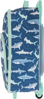 Stephen Joseph, Kids Roling Carry-On Luggage, 12.5"L x 6.5"W x 18"H, Blue Shark