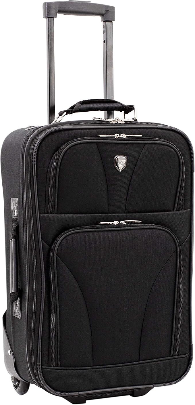 Travelers Club 3 Piece Bowman Luggage Set, Black Carry