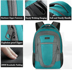 BIKROD Teal Backpack for Woman and Men, Travel Laptop School Backpack for Teens, Waterproof College Back Pack for 17.3 IN Laptop Backpack, Adult Business Computer Travel Backpack,