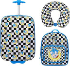 Bioworld Sonic the Hedgehog Kids' 3-Piece Travel Set With Luggage, Backpack, and Neck Pillow