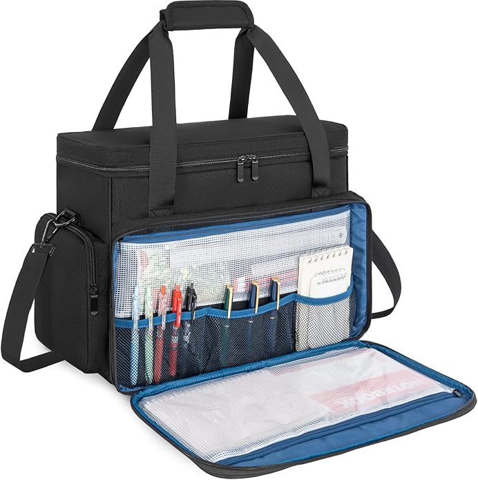 GMAK Teacher Briefcase, Teacher Tote Bags with 15.6 Inch Laptop Compartment, Scrapbook Tote Craft Organizer with Pockets