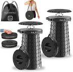 NUMANU 2PACK 2026 Upgraded XXL Collapsible Stool 19.7", 1000lbs Max Weight, Wider & Taller Pop Up Seat, Heavy Duty Portable Retractable Folding Chair or Travel Foot Rest, Gift for Camping & Outdoors