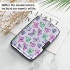 ELFISH Mini RFID Aluminum Wallet Credit Cards Holder Business Card Case Metal ID Case for Men Women(Colorful Butterflies)