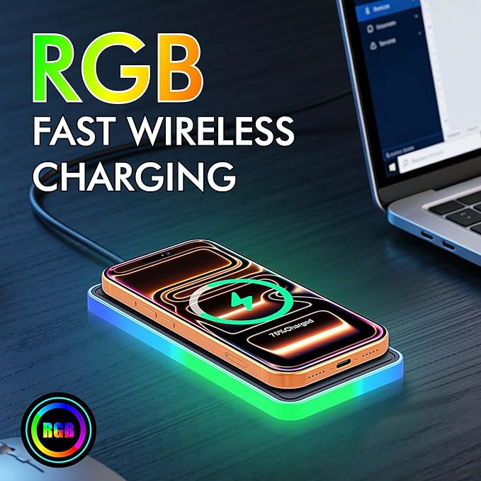 Magnetic Wireless Charger for iPhone 17/16/15/14/13/12 Series, Fast Wireless Charging Pad with Extension Cable, Portable Mag Safe Compatible Charger for Car, Desk & Travel, USB Magnetic Phone Charger