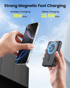 for Magsafe Battery Pack, 12000mAh Magnetic Portable Charger Power Bank PD 22.5W Fast Charging, USB C in & Out Wireless Battery Pack Phone Charger for iPhone 16/15/14/13/12 All Series