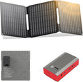 ZeroKor Portable Power Bank with Foldable Solar Panel, 110V 65W AC Outlet Portable Power Station with Solar Panel Charger for Outdoor Smart Devices Camping RV Travel Emergency Power Outage Backup