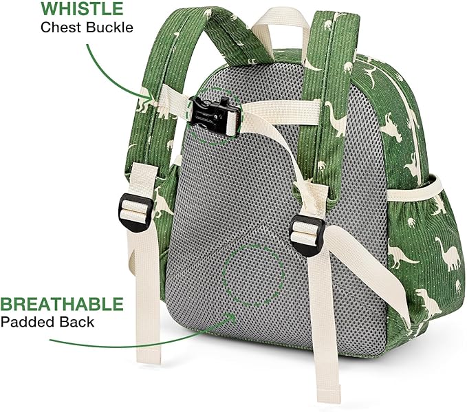 STEAMEDBUN Corduroy Kids Backpack for Boys and Girls 5-8: Boys Backpack for Elementary Kindergarten - 15 inch Cute Backpacks for Kids - Dinosaur