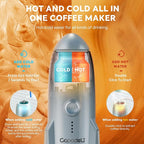 Portable Electric Espresso Machine Travel Coffee Maker for Camping 3 in 1 Self-Heating for Ground Coffee & DG NS Capsule Pods For Travel Camping and Hiking (Space Grey)