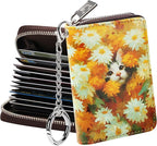 FurArt Zipper Wallet Women, RFID Blocking Credit Card Wallet, Business Card Holder, Compact Size KeyChain Wallet