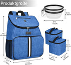 BAGLHER丨Dog Travel Bag, Airline Approved Pet Supplies Backpack, Dog Travel Backpack with 2 Silicone Collapsible Bowls and 2 Food Baskets