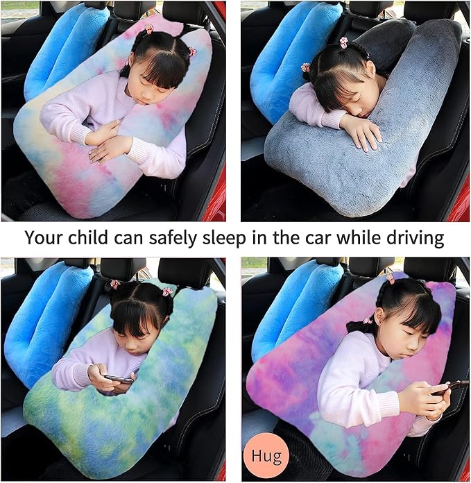FHSGGP Travel Pillow Car Pillow Kid Car Sleeping The Sleeping Aid for Adults and Kids on Road Trips Kids Travel Pillow Colorful Pink