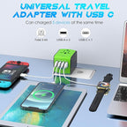 ISIX International Travel Adapter Universal Power Adapter Worldwide All in One 4 USB Perfect for European US, EU, UK, AUS,Asia 200+ Countries