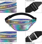 Frienda 2 Pieces Holographic Fanny Pack for Women Colorful Sport Waist Bag Pack