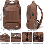 Tzowla Leather Laptop Backpack, Bag for Men and Women,Business Travel Work Rucksack Fits 15.6 Inch Laptop, Vintage Bookbag