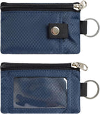CHENSPRX Minimalist RFID Blocking Small Wallet with ID Window,WaterResistant Zip Id Case Wallet with Lanyard Keychain for Cards,Cash,Travel,Women,Men
