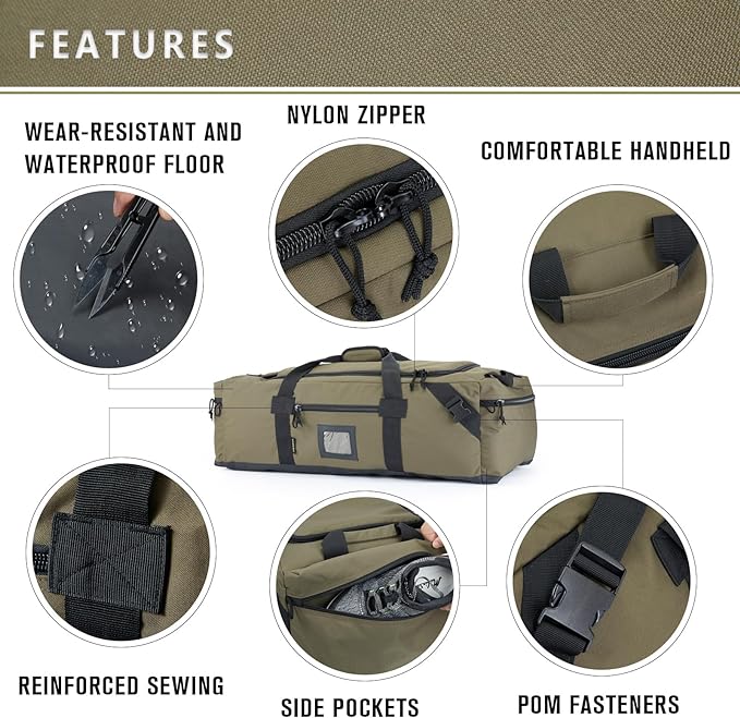 86l Large Duffel Bag For Travel, Gym & Sports - Water Repellent Polyester, Hidden Straps, Shoe Compartment - Perfect Luggage Duffle Bag Or Backpack For Men & Women