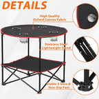 ZENY Portable Folding Picnic Table Outdoor Camping Table with 4 Cup Holders and Carrying Bag Collapsible Portable Tables Folding for BBQ Outdoor Fishing