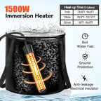 Upgraded Portable Shower with Heater, 1500W Immersion Heated, 8000mAh Rechargeable Camping Shower Pump with LED Display, IPX8 Waterproof Lightweight Outdoor Shower Pump Kit for Hiking