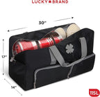 Lucky Travel Duffel Bags 115L, Gym Bag, Travel Bag & Large Duffle Bag for Men, Foldable Overnight Weekender Bags for Women & Men with Adjustable Shoulder Strap, Black