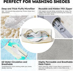 Shoe Washing Machine Bag: Shoe Washing Bag Keeps Clean - Reusable Laundry Shoe Bag for Sneaker Tennis Shoes Unstain Cleaner Kit(Cream 2 Pcs)