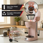 MUELLER HOME 12-Cup Pink Coffee Maker - Borosilicate Carafe, Auto-Off, Pink Kitchen Accessories, Reusable Filter, Anti-Drip, Kitchen Appliances, Keep-Warm Function