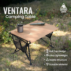 ONETIGRIS VENTARA Camping Table, Ultralight Foldable Table Sturdy & Quick Setup, Weighs Only 2.4 lbs, Perfect for Camping, Hiking, Backpacking, Picnic, Beach, Travel